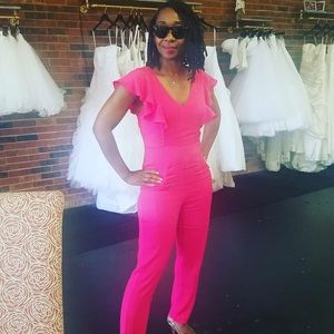 Hot Pink Ruffle Sleeve Jumper